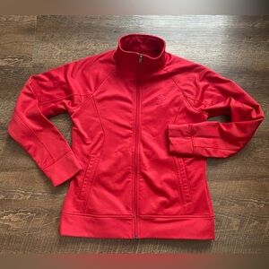 ELEVATE red track jacket zip-up womens’s sz M sporty yoga streetwear workout EUC